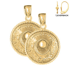 14K or 18K Gold 3D Sombrero Earrings