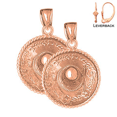 14K or 18K Gold 3D Sombrero Earrings