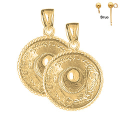 14K or 18K Gold 3D Sombrero Earrings