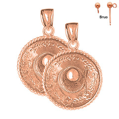 14K or 18K Gold 3D Sombrero Earrings