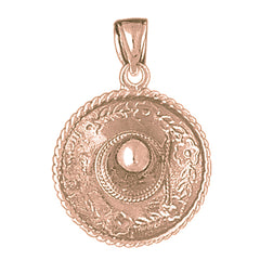 10K, 14K or 18K Gold 3D Sombrero Pendant