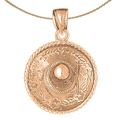 10K, 14K or 18K Gold 3D Sombrero Pendant