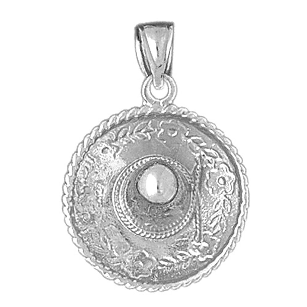 10K, 14K or 18K Gold 3D Sombrero Pendant