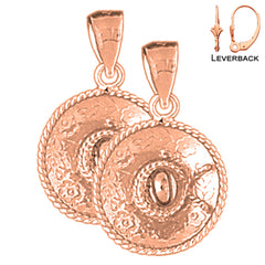 14K or 18K Gold 3D Sombrero Earrings