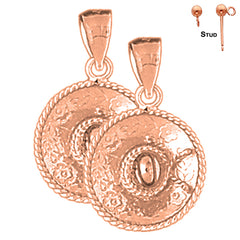 14K or 18K Gold 3D Sombrero Earrings