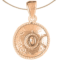 Colgante Sombrero 3D de oro de 14 quilates o 18 quilates