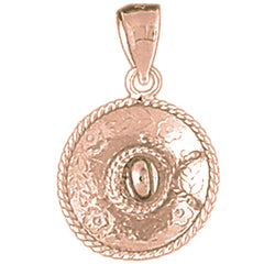 14K or 18K Gold 3D Sombrero Pendant