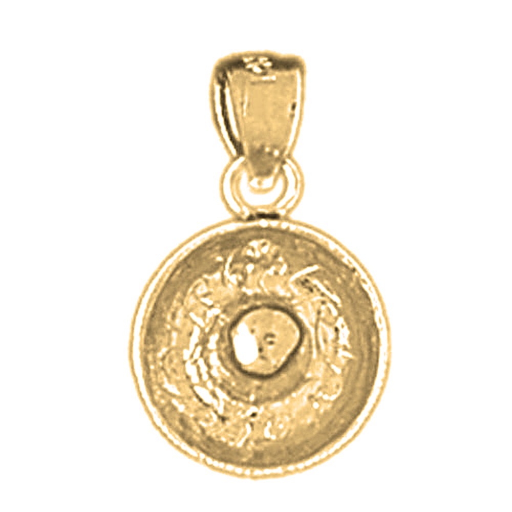 14K or 18K Gold 3D Sombrero Pendant