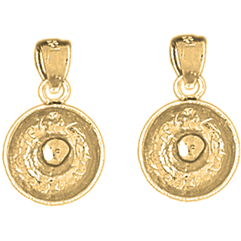 Yellow Gold-plated Silver 18mm 3D Sombrero Earrings