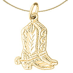 Colgante de Botas Vaqueras de Oro de 14K o 18K