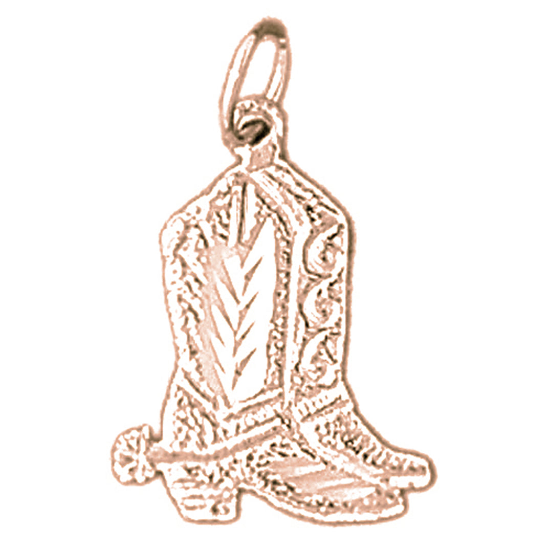 14K or 18K Gold Cowboy Boots Pendant