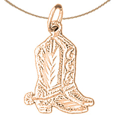 Colgante de Botas Vaqueras de Oro de 14K o 18K