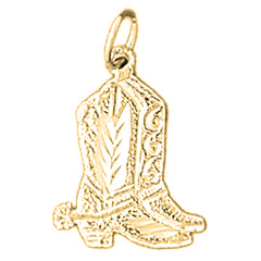 14K or 18K Gold Cowboy Boots Pendant