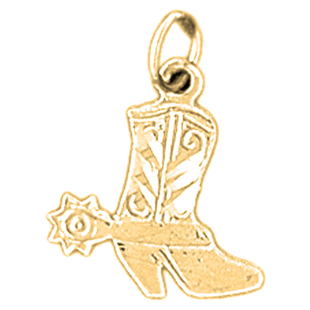 14K or 18K Gold Cowboy Boots Pendant