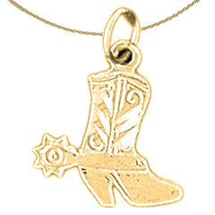 14K oder 18K Gold Cowboystiefel Anhänger