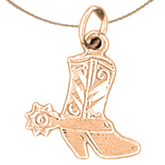14K oder 18K Gold Cowboystiefel Anhänger