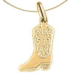 14K oder 18K Gold Cowboystiefel Anhänger