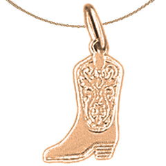 14K oder 18K Gold Cowboystiefel Anhänger
