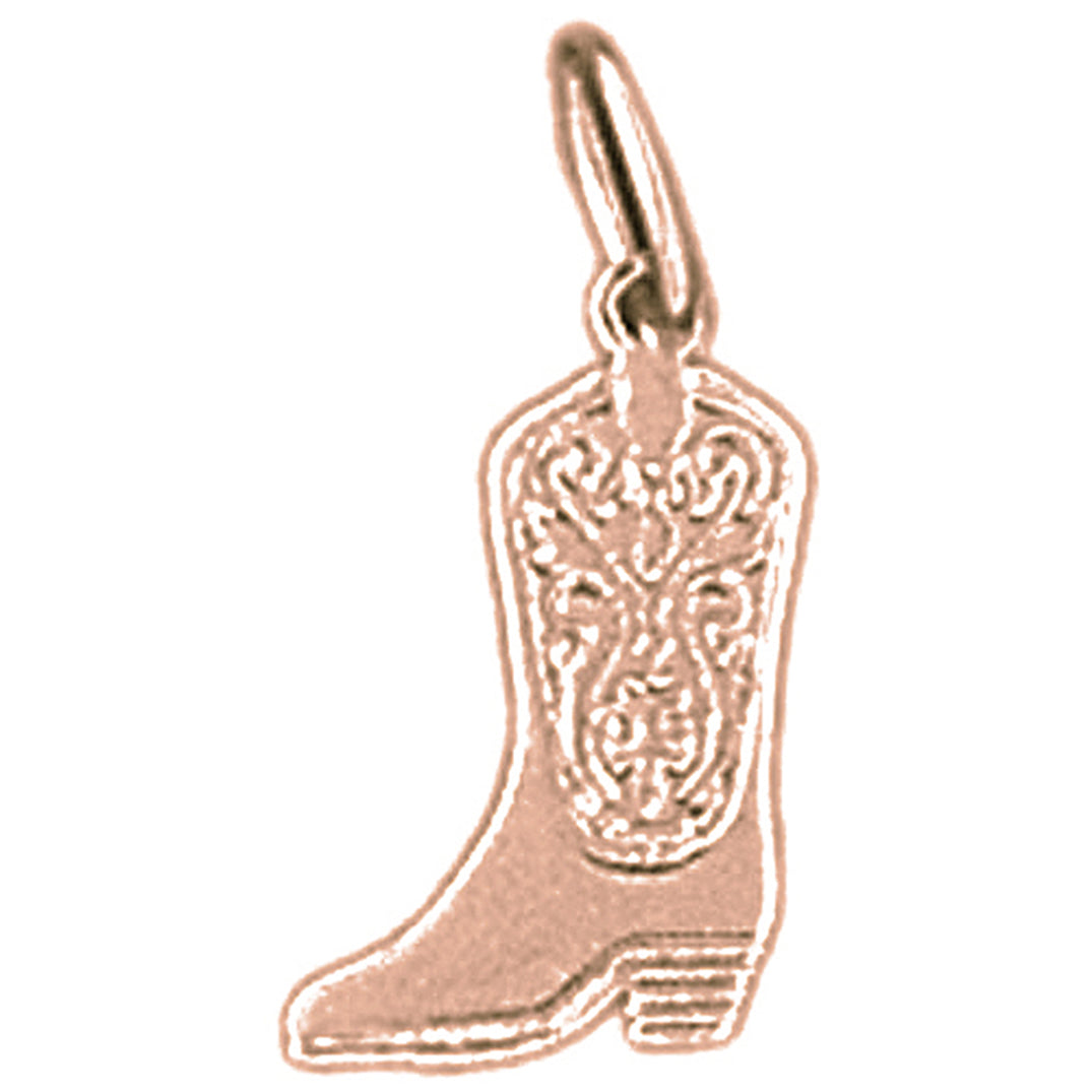 14K or 18K Gold Cowboy Boots Pendant