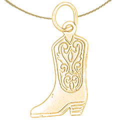14K oder 18K Gold Cowboystiefel Anhänger