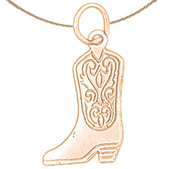 14K oder 18K Gold Cowboystiefel Anhänger