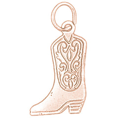 14K or 18K Gold Cowboy Boots Pendant