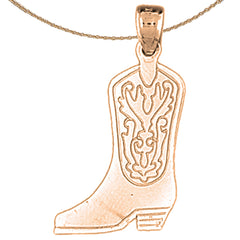 14K or 18K Gold Cowboy Boots Pendant