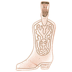 14K or 18K Gold Cowboy Boots Pendant