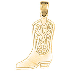 14K or 18K Gold Cowboy Boots Pendant