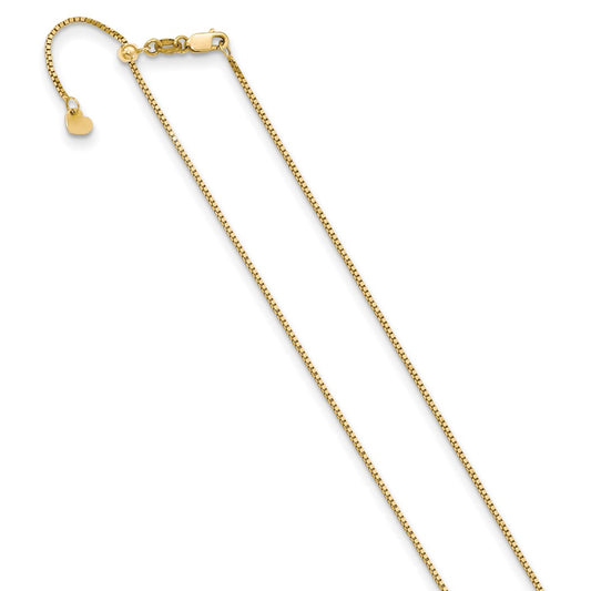 10K Yellow Gold Adjustable .9mm Box Chain