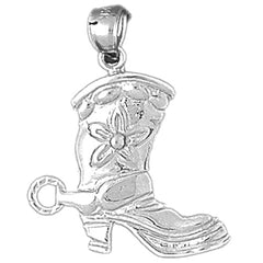 10K, 14K or 18K Gold Cowboy Boots Pendant