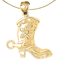10K, 14K oder 18K Gold Cowboystiefel Anhänger