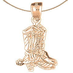 Colgante de Botas Vaqueras de Oro de 14K o 18K