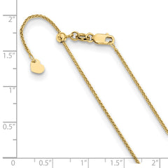 10K Yellow Gold Adjustable 1mm Wheat Chain
