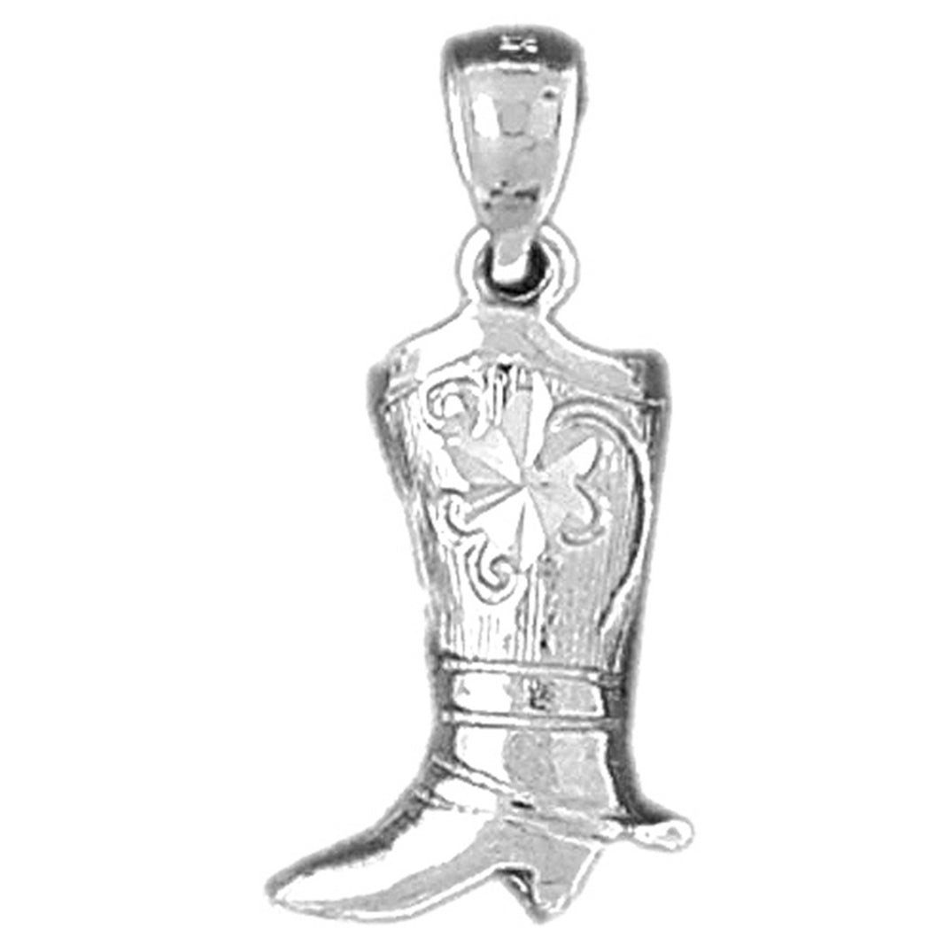 14K or 18K Gold Cowboy Boots Pendant
