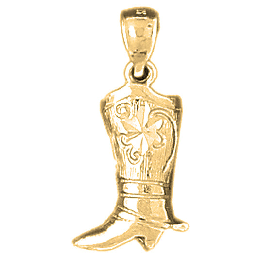 14K or 18K Gold Cowboy Boots Pendant