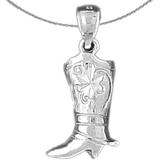 14K oder 18K Gold Cowboystiefel Anhänger