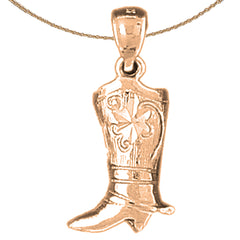 14K oder 18K Gold Cowboystiefel Anhänger