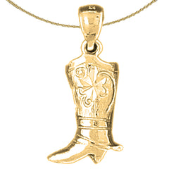 14K oder 18K Gold Cowboystiefel Anhänger