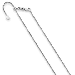 10K White Gold Adjustable 1mm Wheat Chain