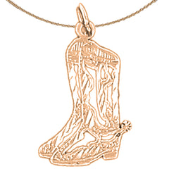 14K oder 18K Gold Cowboystiefel Anhänger