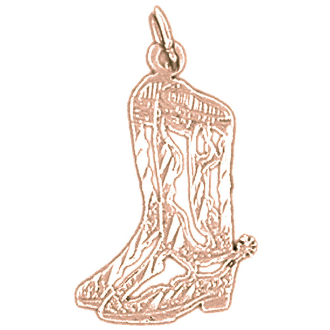 14K or 18K Gold Cowboy Boots Pendant