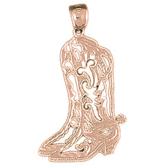 14K or 18K Gold Cowboy Boots Pendant