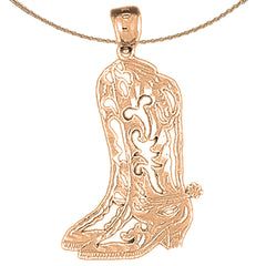 14K oder 18K Gold Cowboystiefel Anhänger