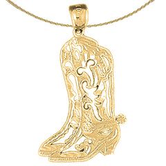 14K oder 18K Gold Cowboystiefel Anhänger