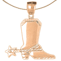 10K, 14K oder 18K Gold Cowboystiefel Anhänger