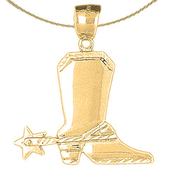 10K, 14K oder 18K Gold Cowboystiefel Anhänger