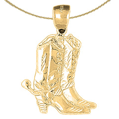 Colgante de Botas Vaqueras de Oro de 10K, 14K o 18K