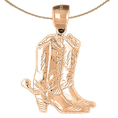 Colgante de Botas Vaqueras de Oro de 10K, 14K o 18K