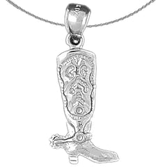 10K, 14K oder 18K Gold Cowboystiefel Anhänger